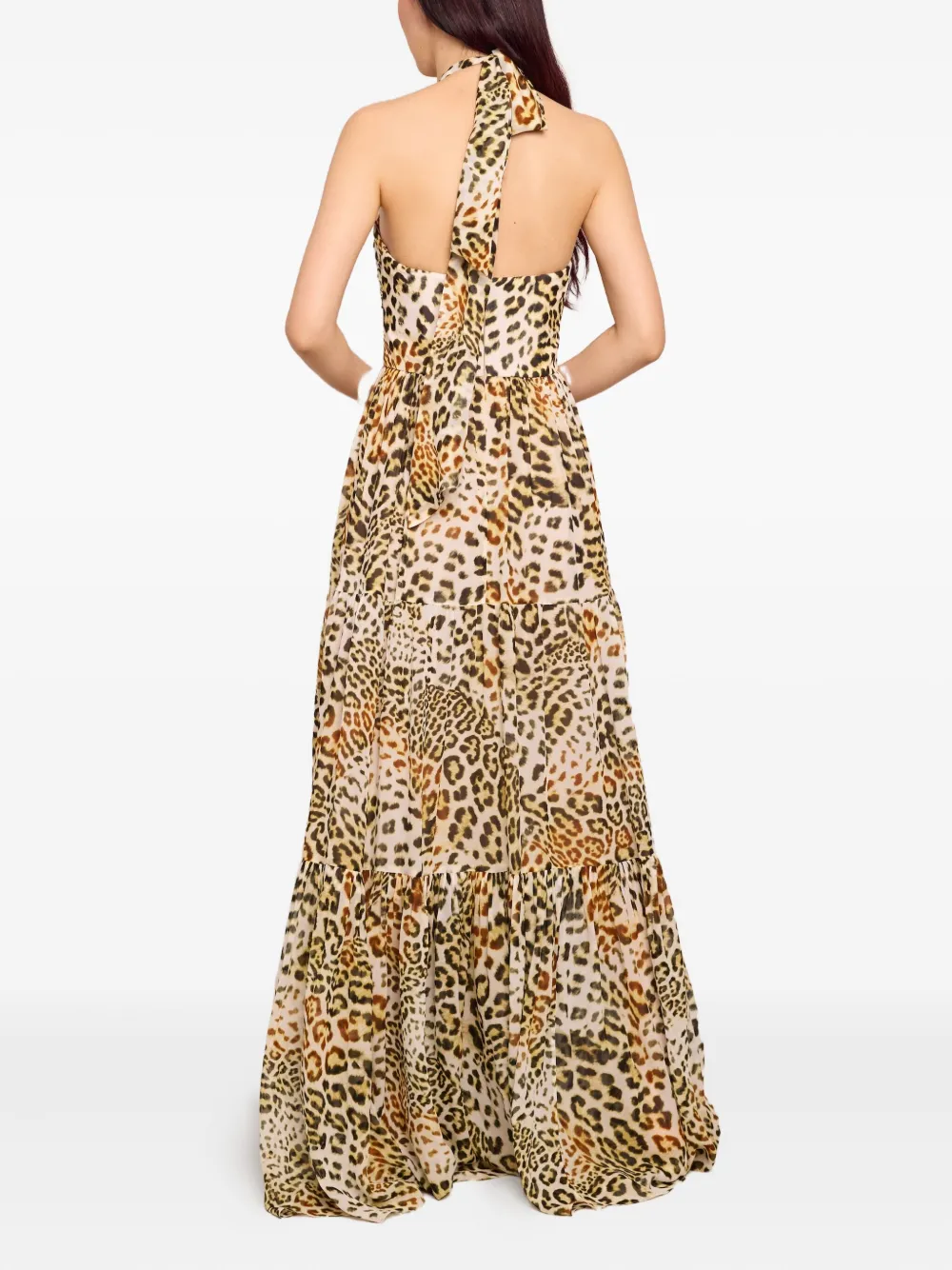  Cara Cara Halterneck Tiered Maxi Dress - Neutrals 