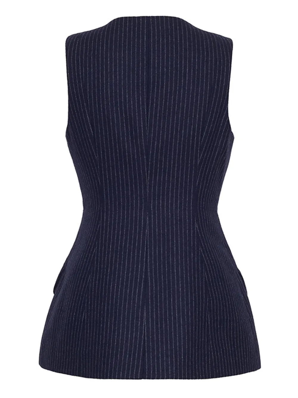 Cara Cara Wes Pinstriped Brushed Wool-blend Vest In Blue