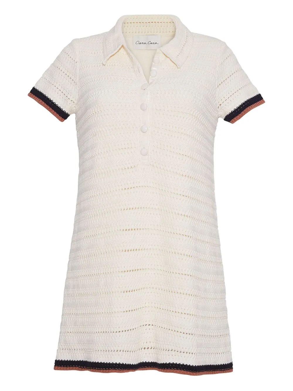 Cara Cara Lydia crochet polo dress - Toni neutri