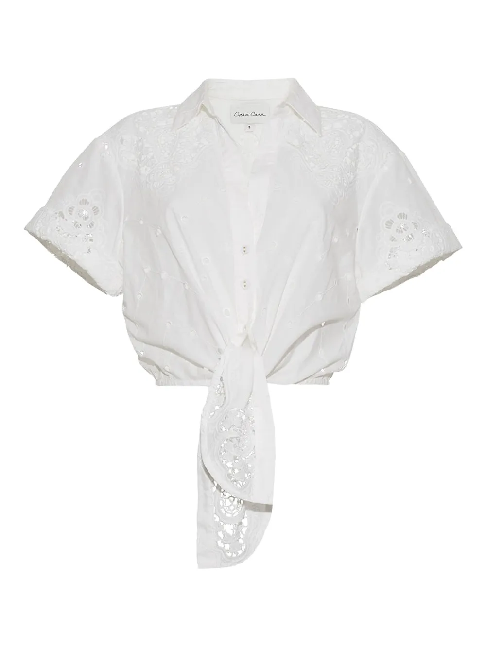 Cara Cara Asbury Cropped Blouse In White