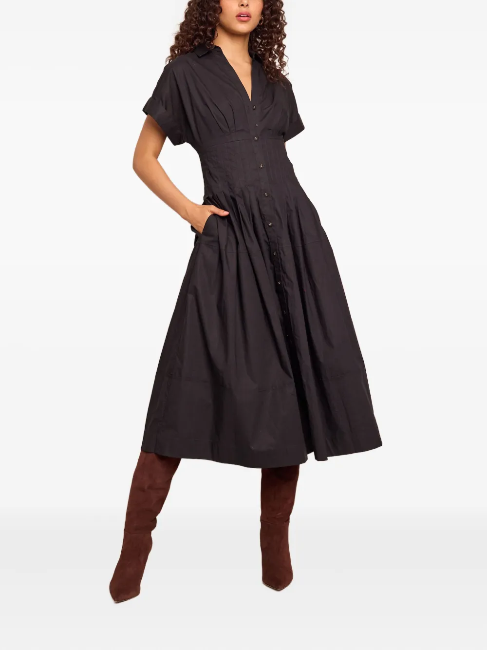 Cara Cara Nash midi-jurk - Zwart