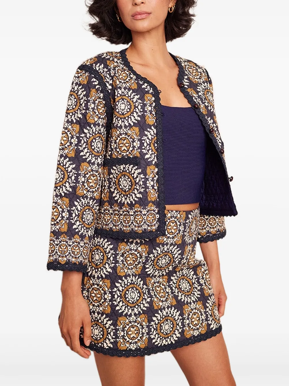 Cara Cara tiles-print quilted jacket | Tweed Jackets | Image 2