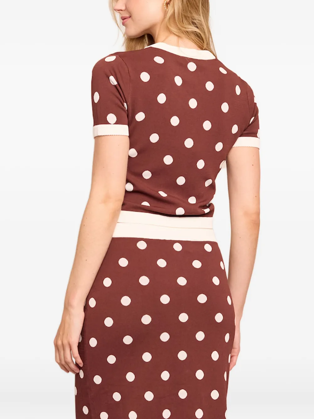 Polka-Dot Buttoned Cardigan
