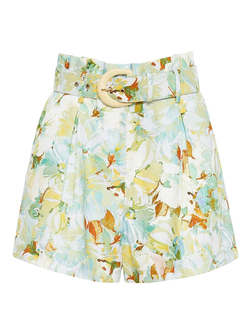 Cara Cara Shorts a fiori con cintura - Blu