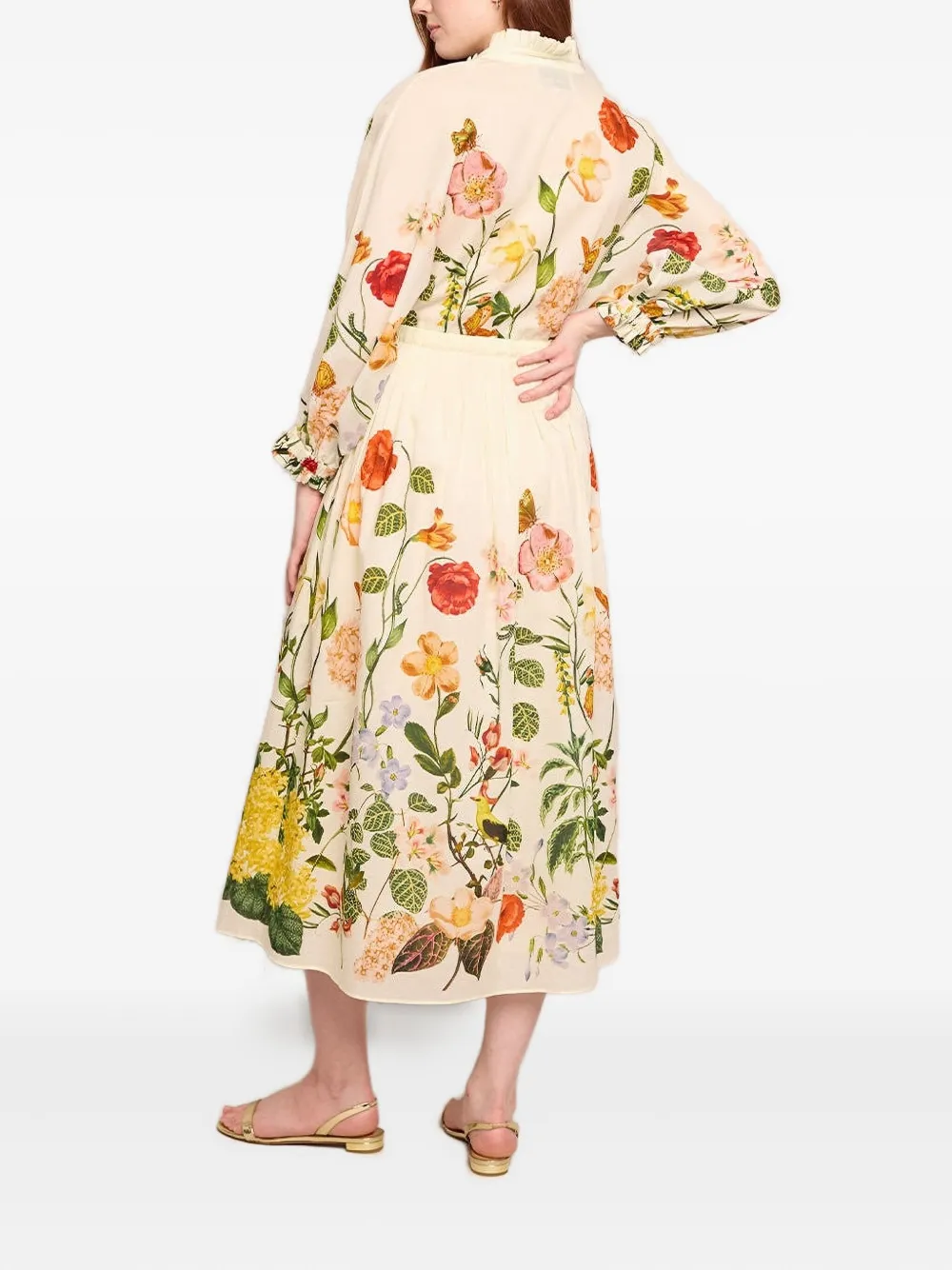  Cara Cara Louisa Floral-print Midi Dress - Neutrals 