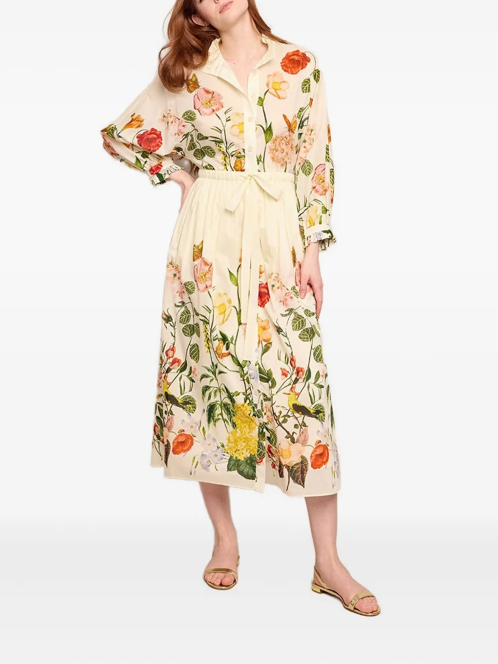  Cara Cara Louisa Floral-print Midi Dress - Neutrals 