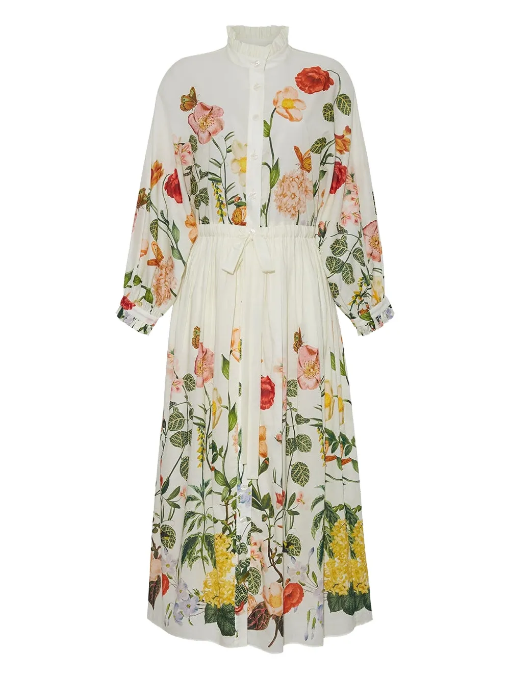 Cara Cara Louisa Floral-print Midi Dress In White