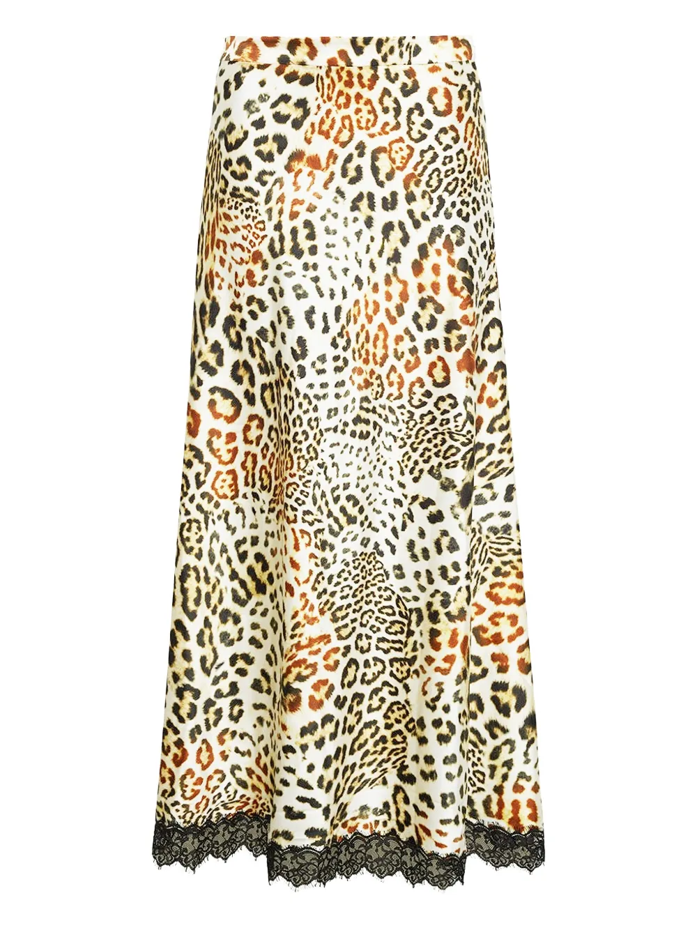 Cara Cara Kaia leopard-print lace-trimmed skirt - Toni neutri