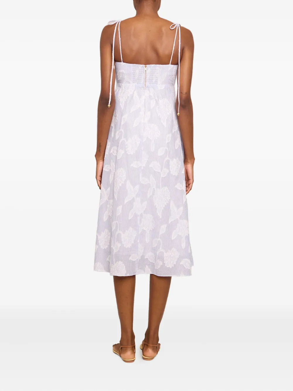 Sunray Floral-Print Tie-Strap Dress
