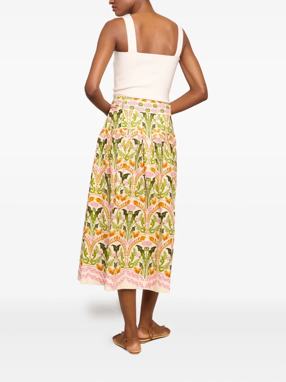 Jiya Floral-Print Tiered Skirt