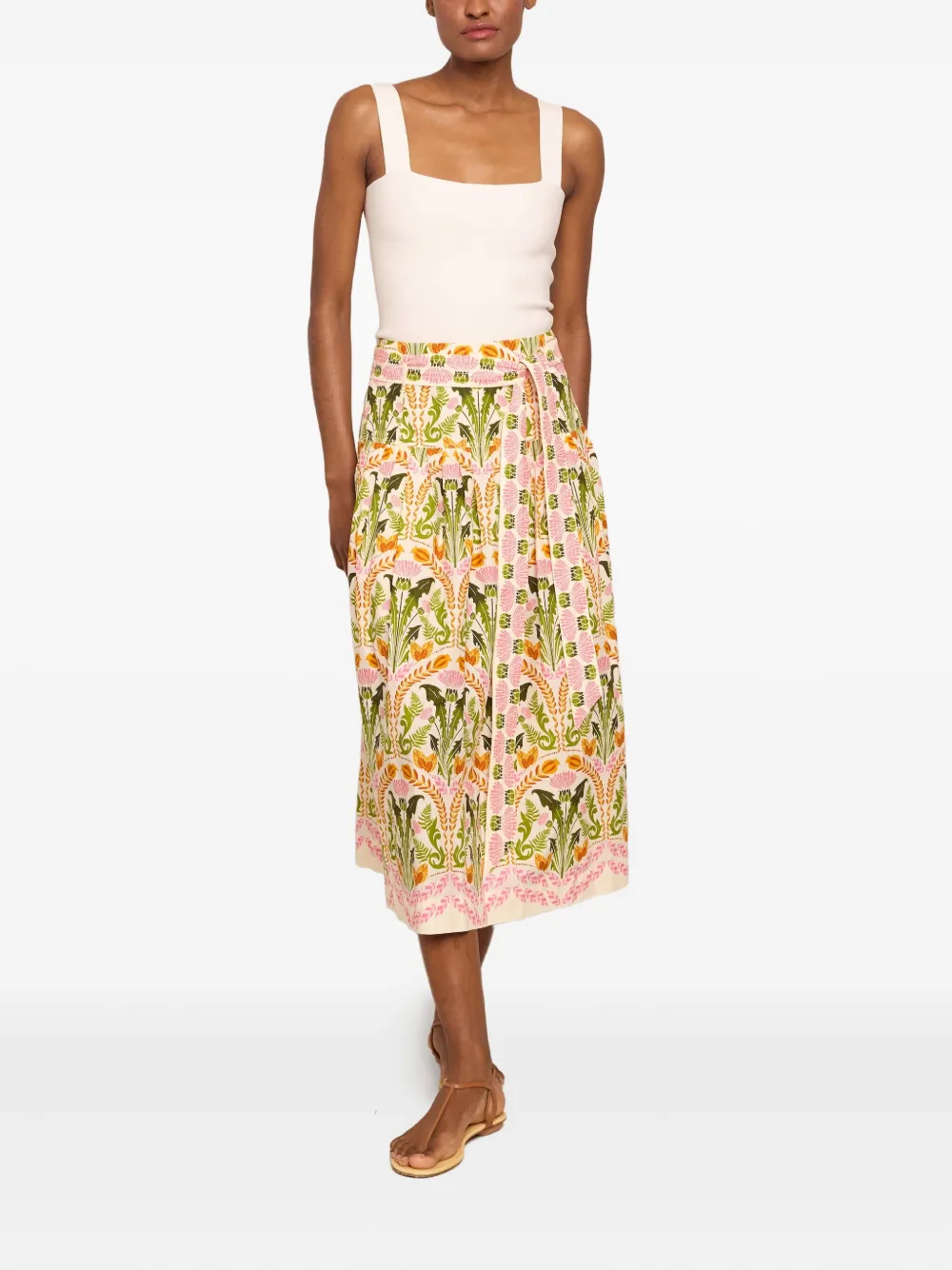 Jiya Floral-Print Tiered Skirt