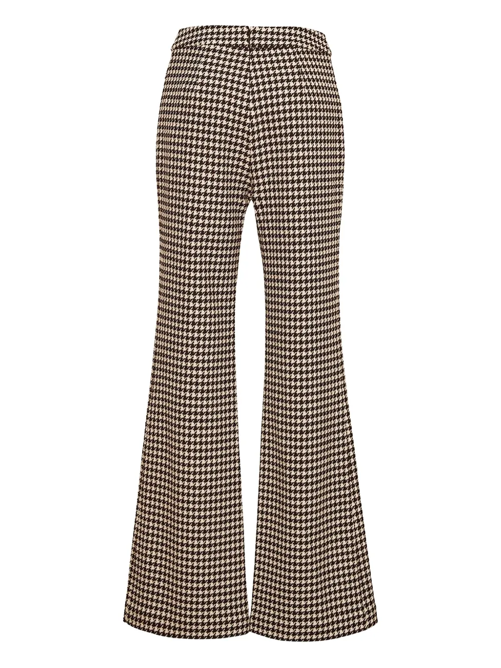 Cara Christopher flared broek met pied-de-poule print Zwart