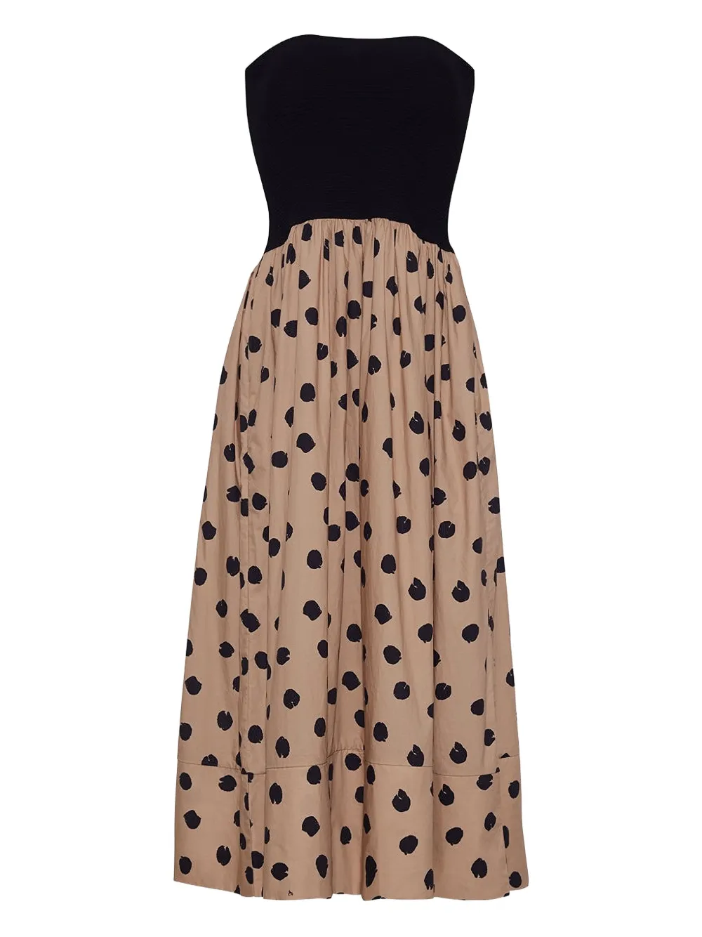 Cara Cara Cynthia Strapless Spot-print Dress In Black