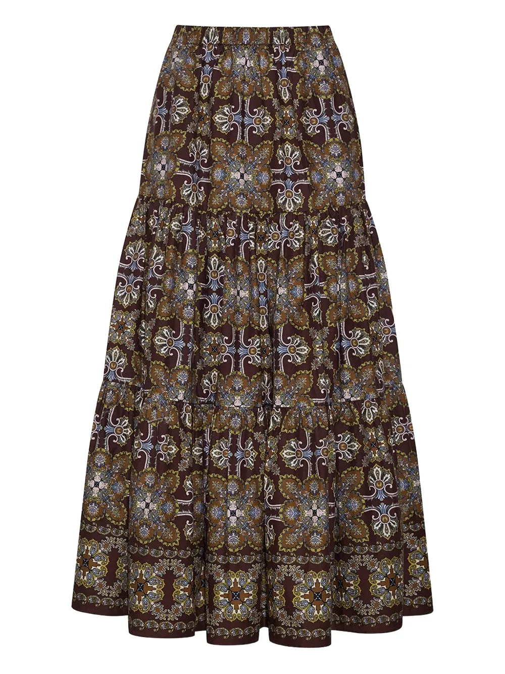 Cara Cara Melanie Patterned Midi Skirt In Brown