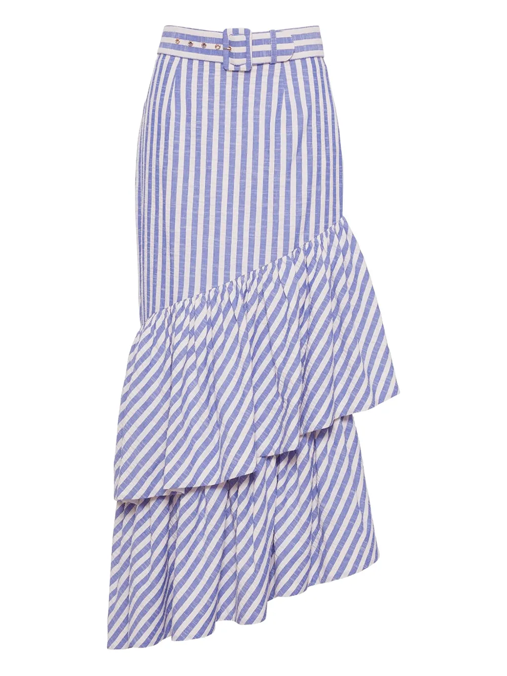Cara Cara Terra striped ruffled maxi skirt - Blu