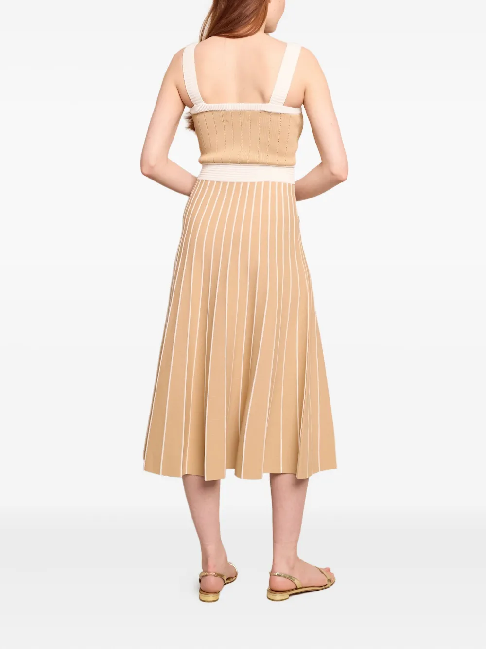  Cara Cara Aurora Striped Button-detailed Midi Dress - Neutrals 