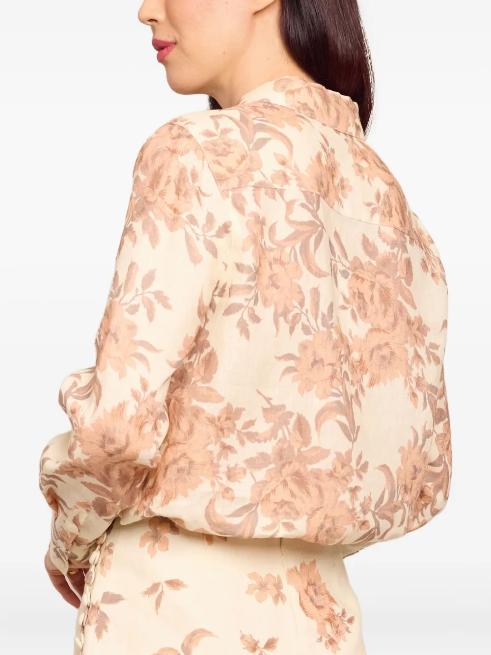 Perfect Floral-Print Linen Shirt