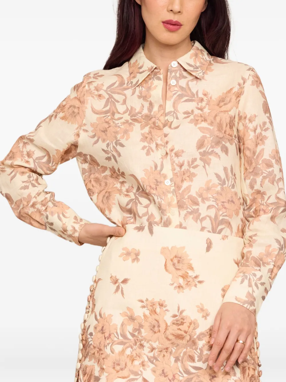 Perfect Floral-Print Linen Shirt