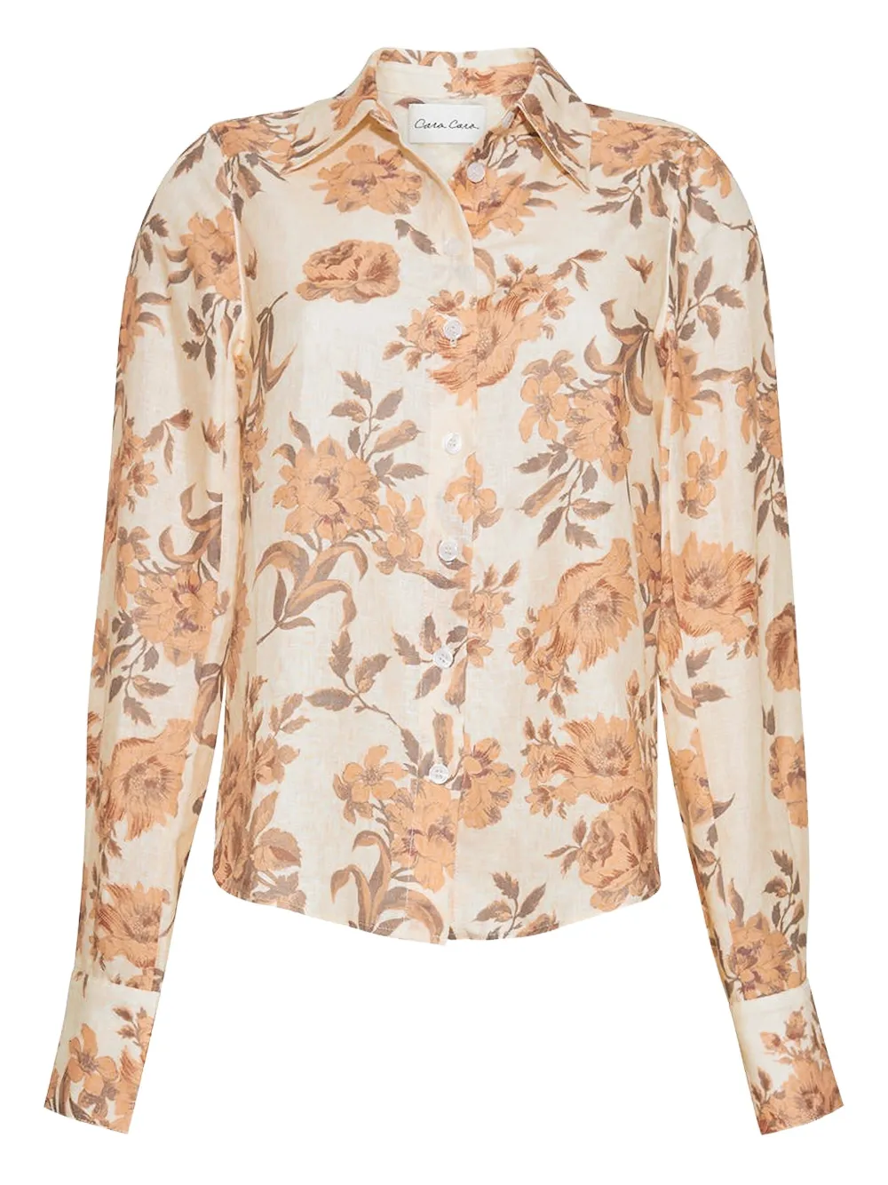 Cara Cara Perfect floral-print linen shirt - Toni neutri