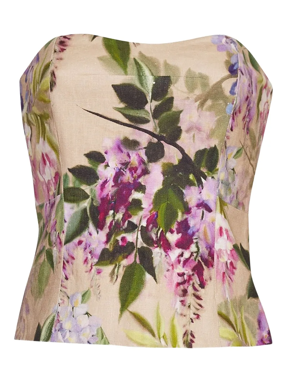 Cara Cara Agnes Floral-print Strapless Top In Multi