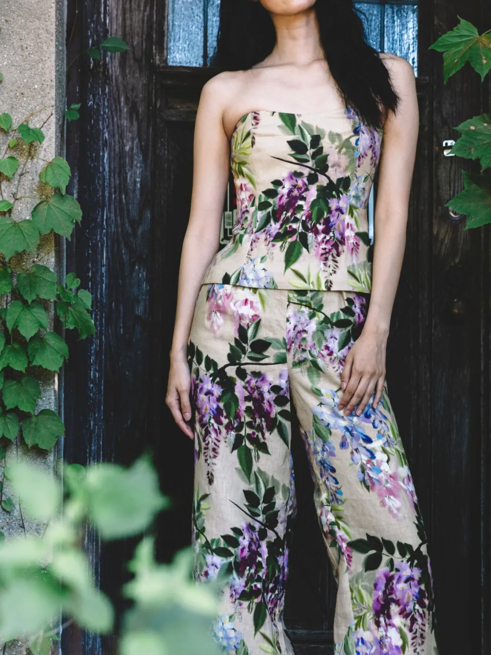  Cara Cara Agnes Floral-print Strapless Top - Neutrals 