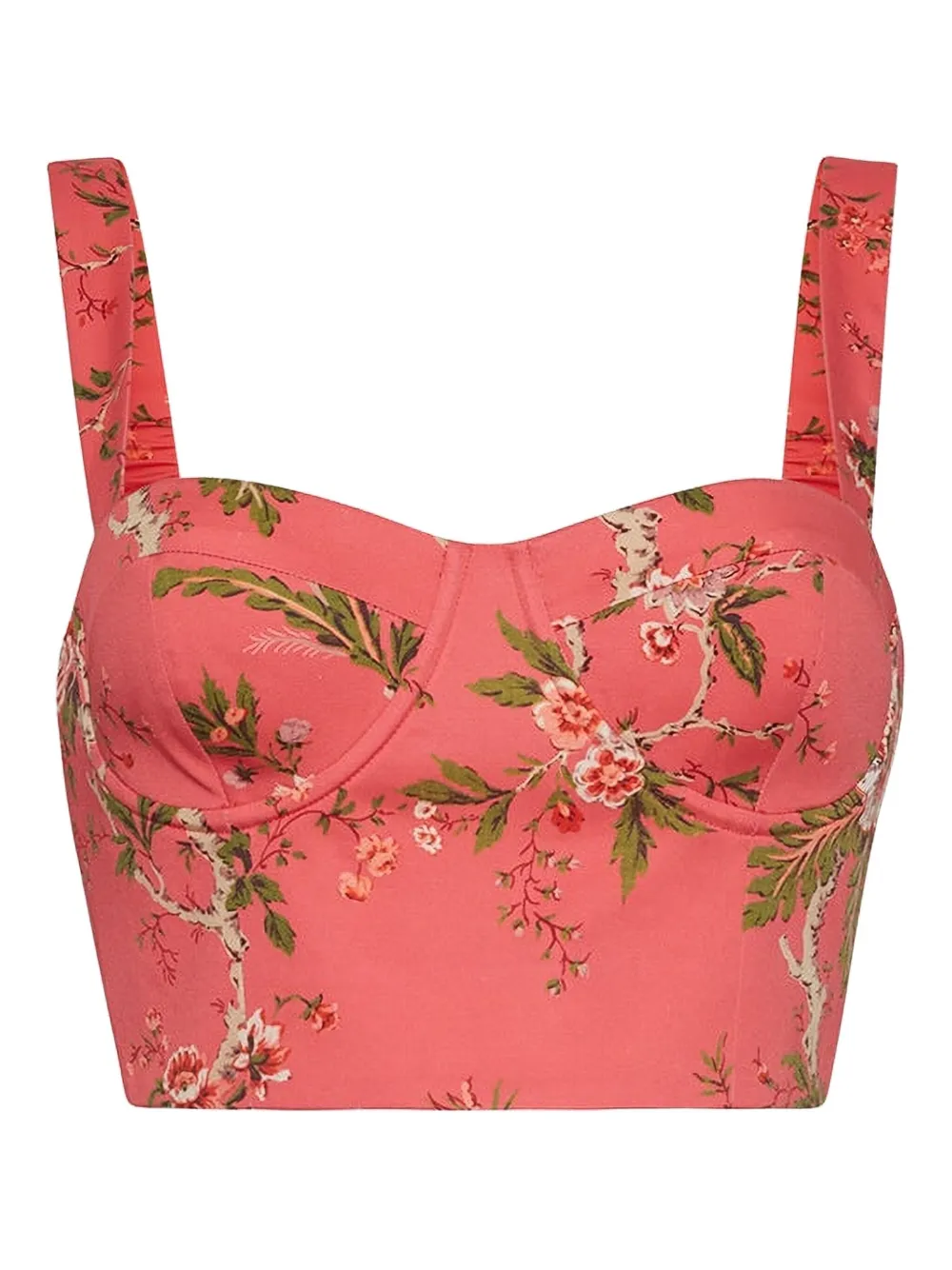 Cara Cara Claudine Floral-print Zip-front Top In Pink