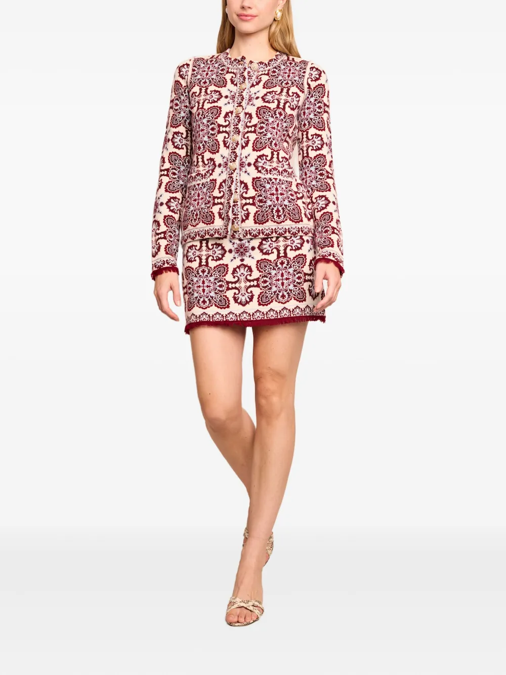 Cara Cara Lindy ornate-print fringed-hem mini skirt | High-Waisted Skirts | Image 2