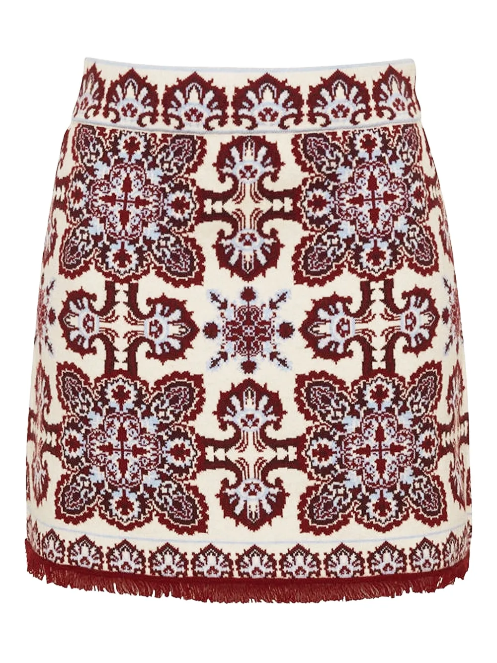 Cara Cara Lindy ornate-print fringed-hem mini skirt | Neutrals | Image 1