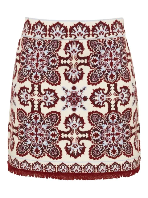 Cara Cara Lindy ornate-print fringed-hem mini skirt