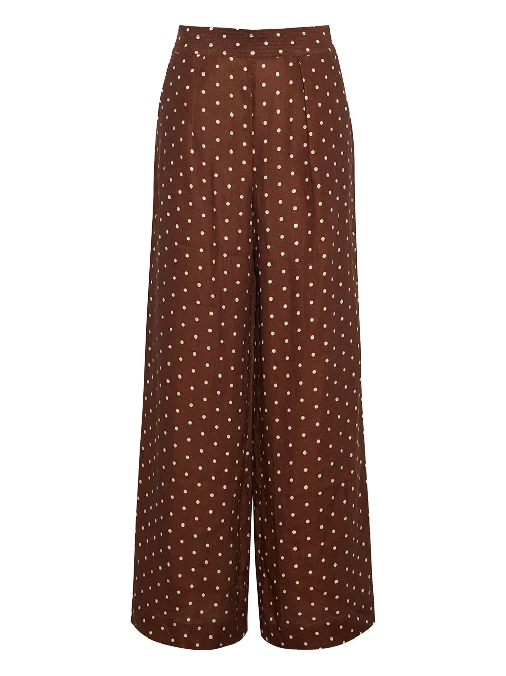 Cara Cara Josephine Polka-dot Linen Trousers In Multi