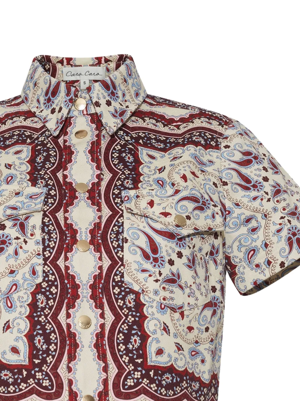 Cara Cara Paro blouse met paisley-print en korte mouwen - Beige