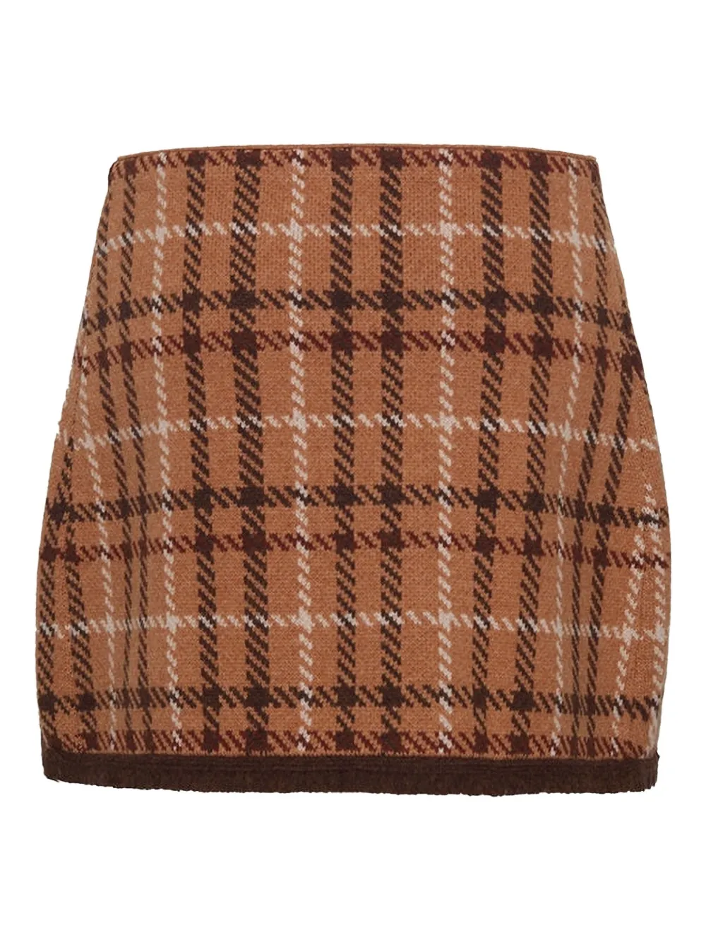 Cara Cara Jodi Plaid Wrap Skirt In Brown