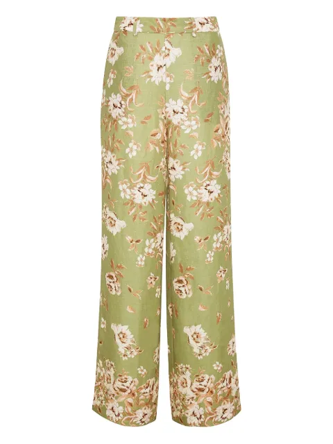 Cara Cara Mayflower floral-print linen trousers