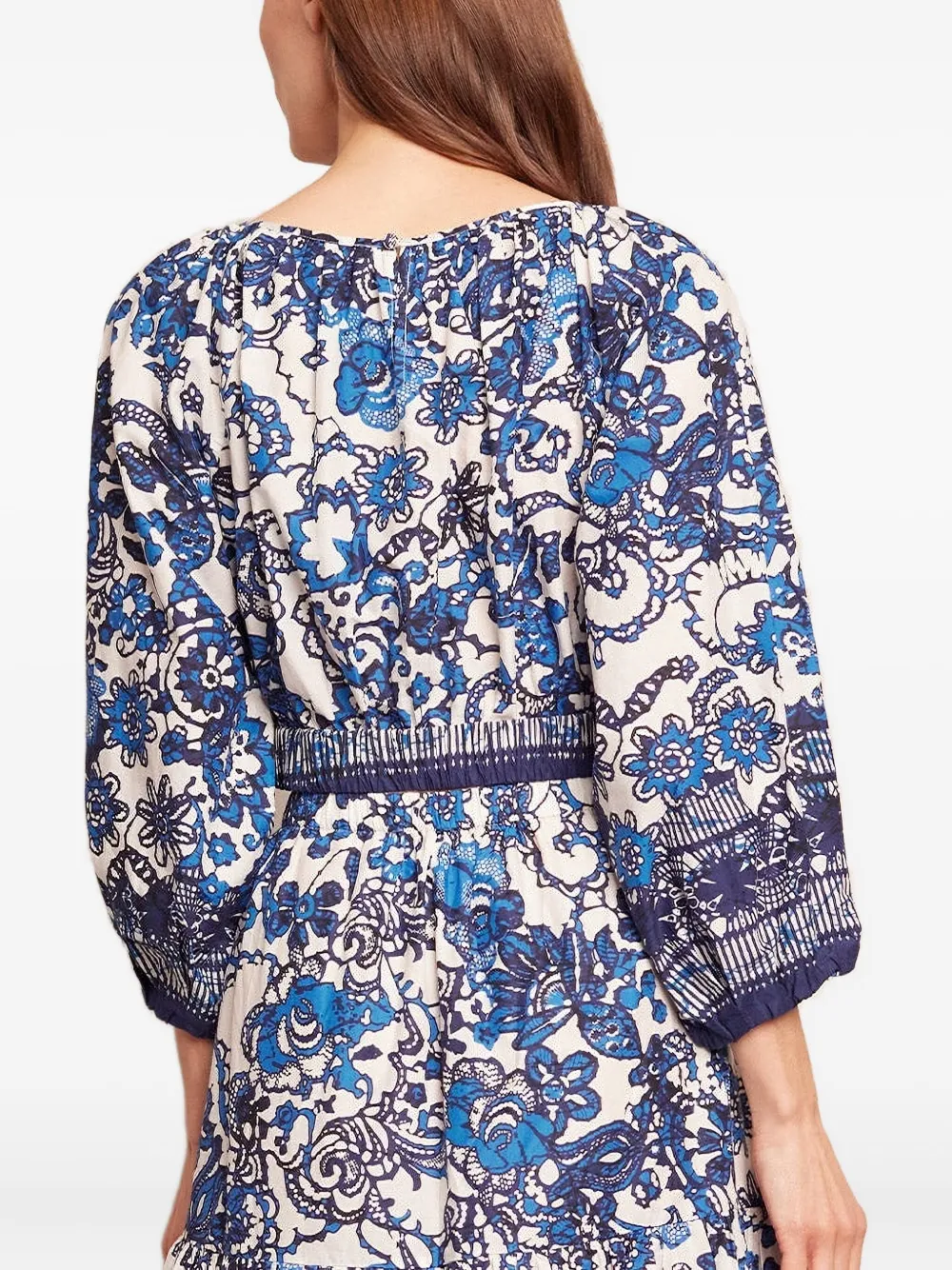  Cara Cara Floral-print Blouse - White 