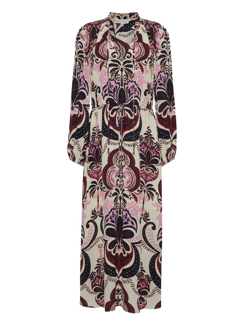 Cara Cara geometric-print drawstring day dress - Neutrals