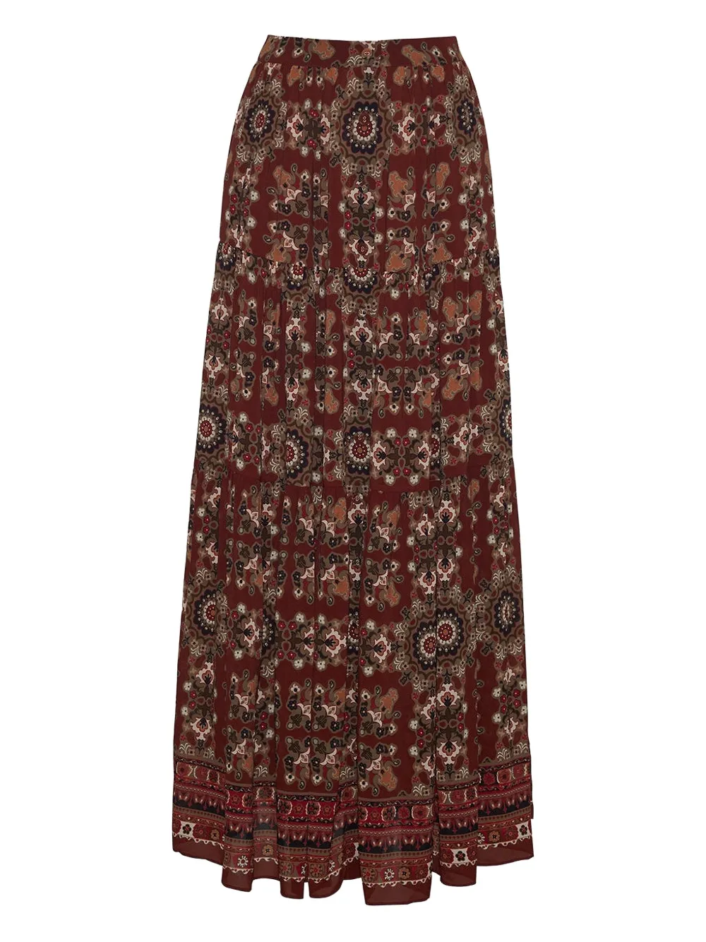Cara Cara Milu Tiered Paisley-print Midi Skirt In Animal Print