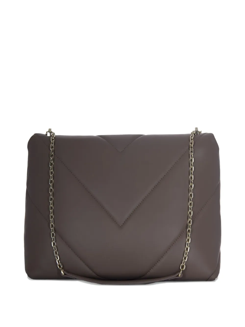 Patrizia Pepe logo-plaque quilted shoulder bag - Bruin