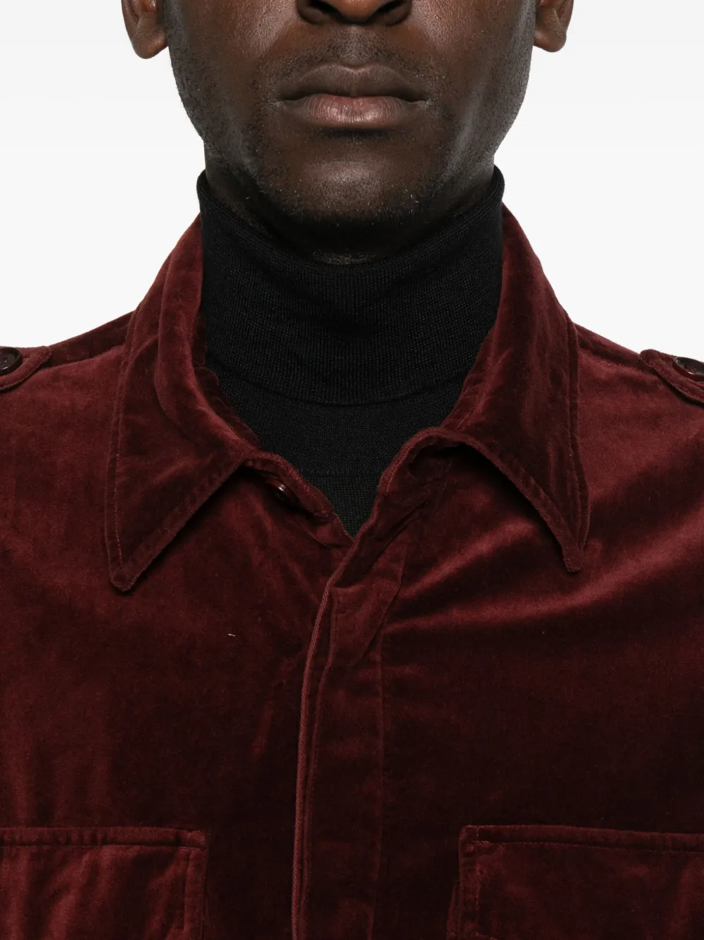 ASPESI Fluwelen jack met borstzakken Rood