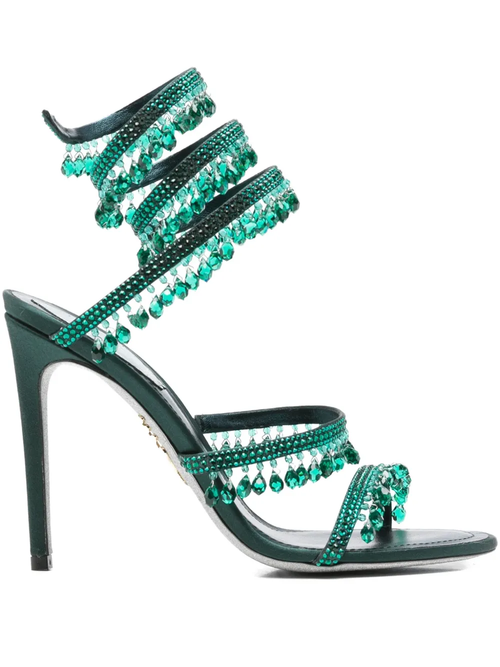 René Caovilla 105mm Chandelier Sandals In Green