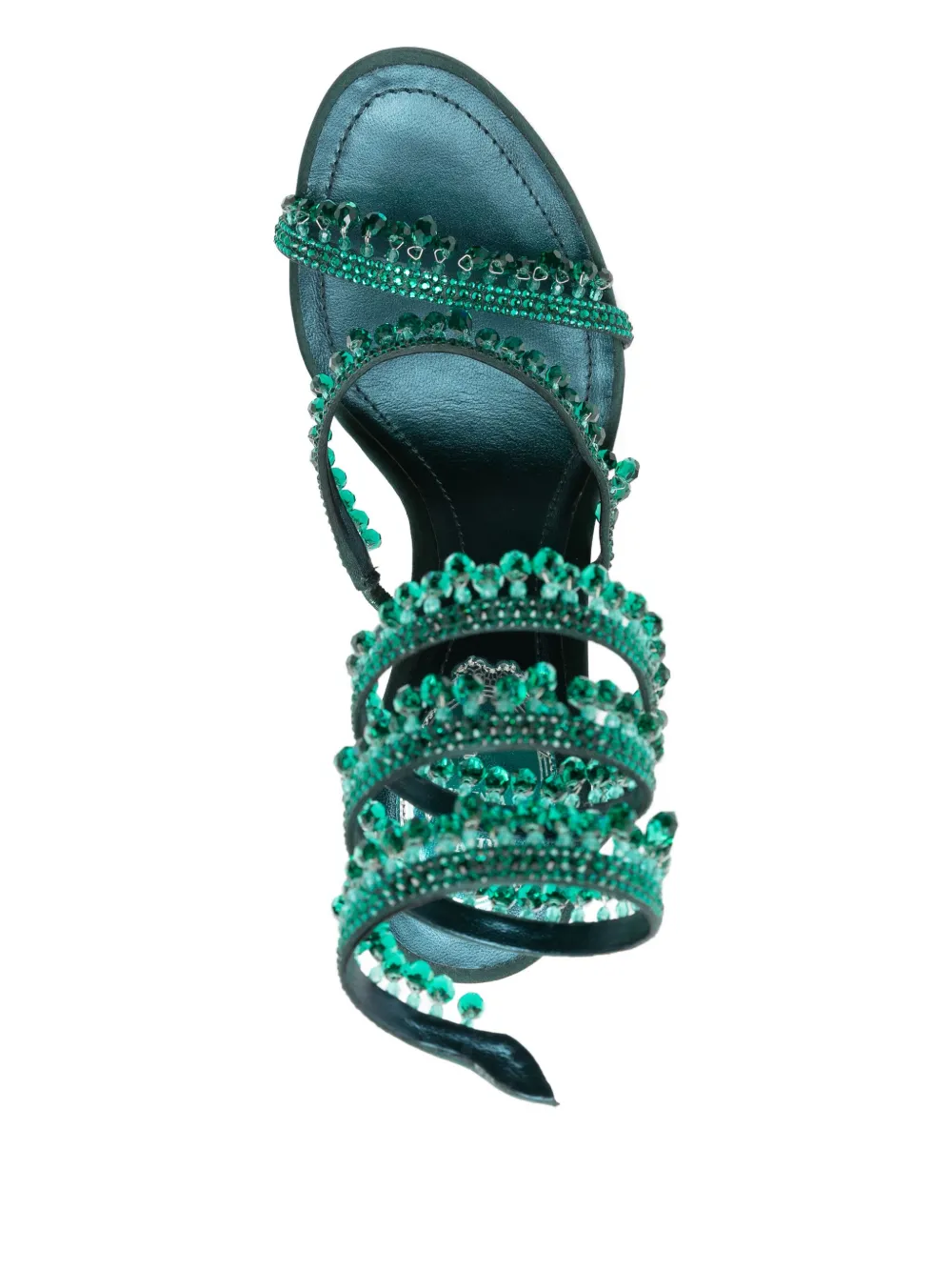 René Caovilla 105mm Chandelier Sandals In Green