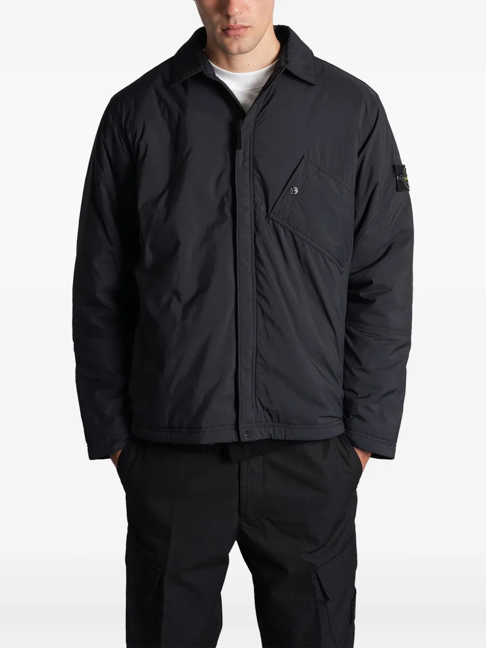 Stone Island chaqueta con parche del logo | negro | Image 1