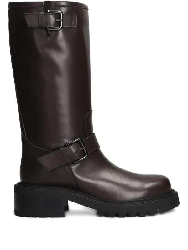 Via Roma 15 50mm Buckle Platform Boots Brown FARFETCH IN