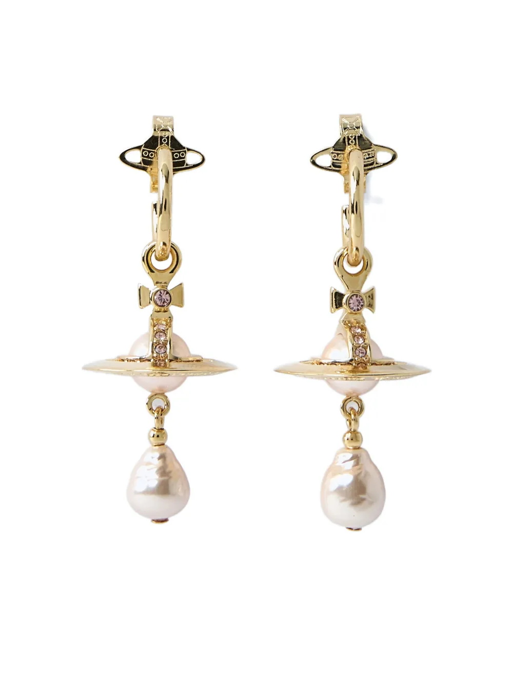 Vivienne Westwood Aleksa Orb-pearl Earrings In Brown