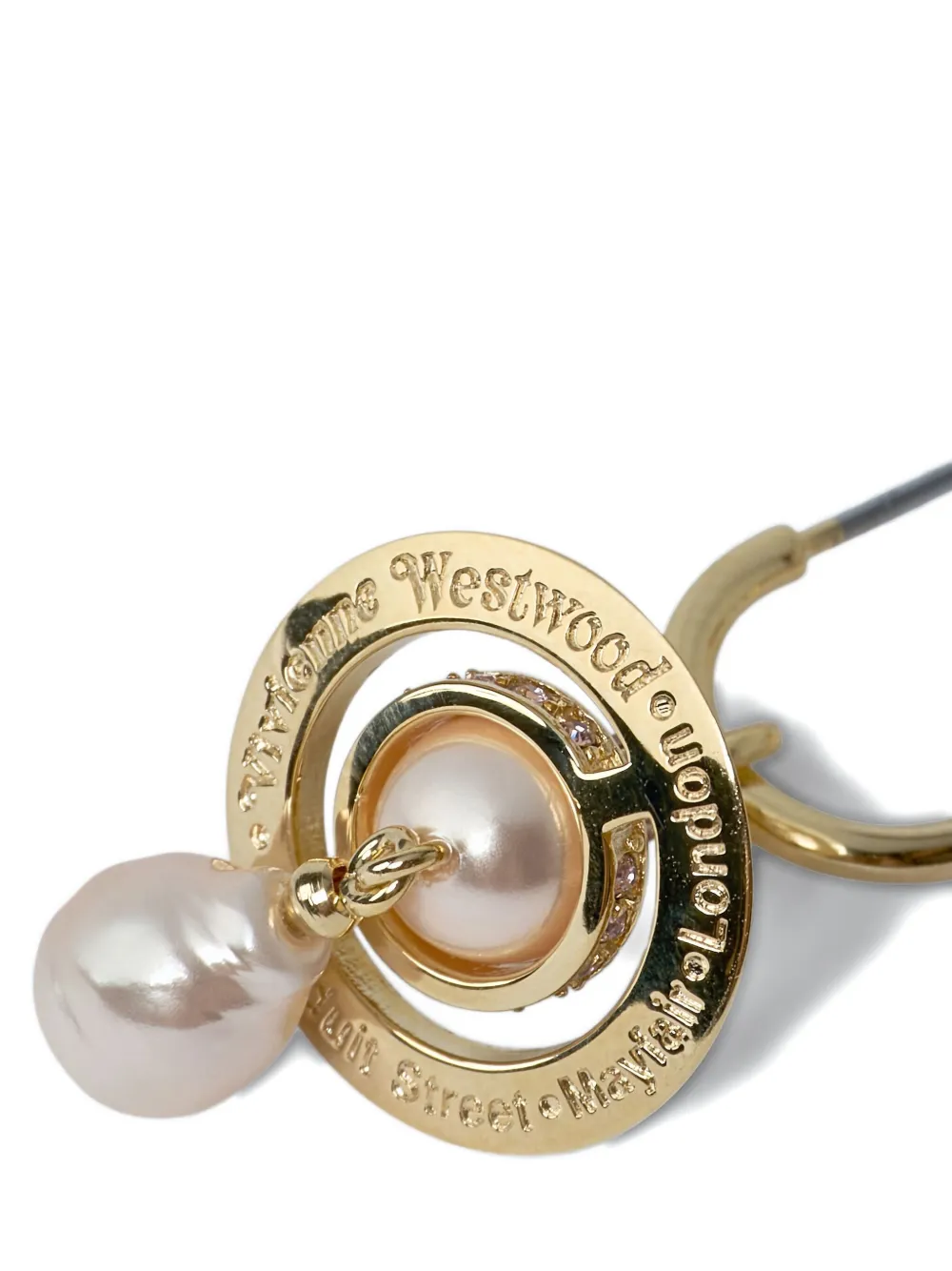 Vivienne Westwood Aleksa Orb-pearl Earrings In Brown