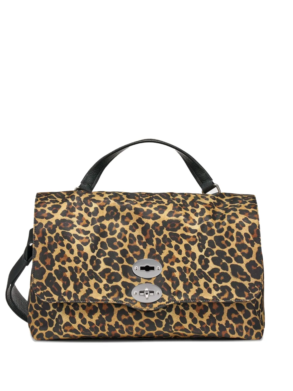 Zanellato Animal-print Leather Postman Bag In Brown