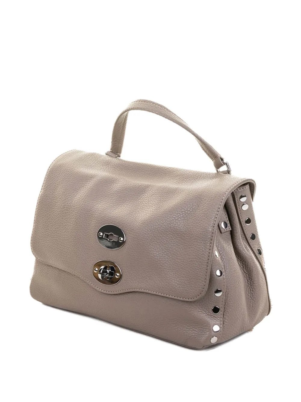 Zanellato Postina Daily Baby Leather Handbag With Shoulder Strap In Gray