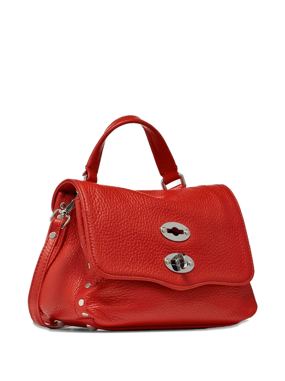 Zanellato Baby Postina Bag In Hammered Leather Red With Shoulder Strap In Red