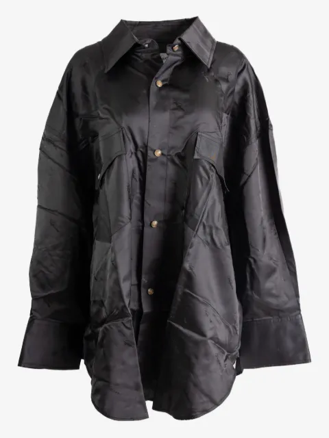 Vaquera patchwork pocketed shirt