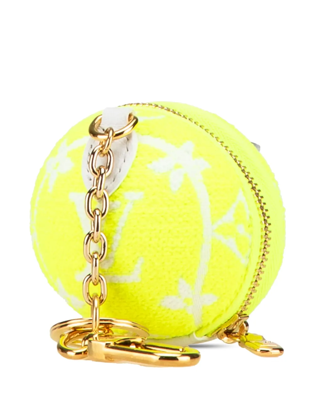 Pre-owned Louis Vuitton 2022 Lv Set And Match Pouch Ring Bag Charm Key Chain In Yellow