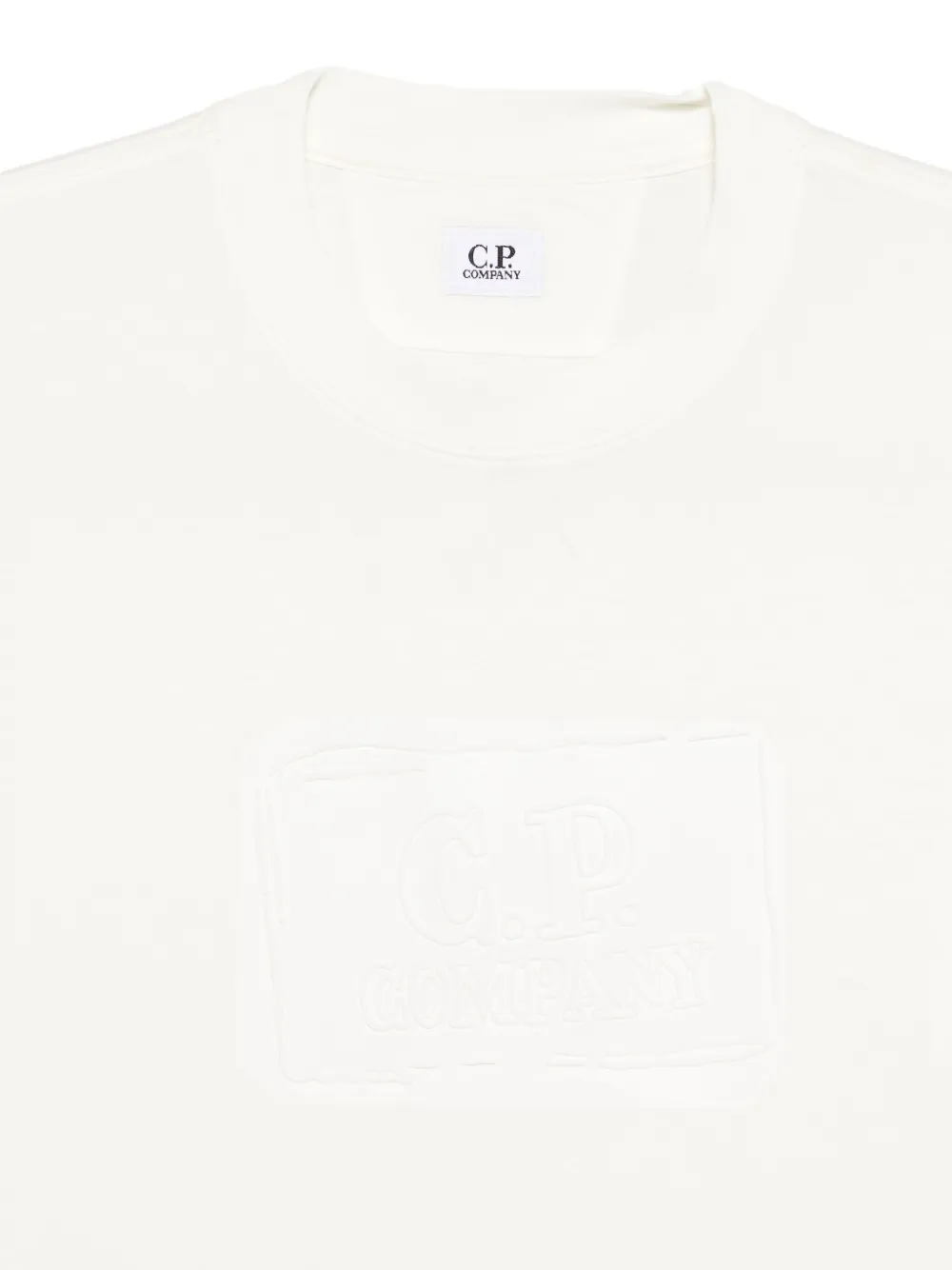 C.P. Company T-shirt met logo-reliëf Wit